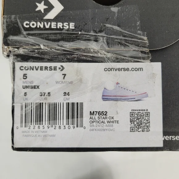 Converse Chuck Taylor All Star Low Top Shoes Sneakers White Unisex M-5, W-7 NIB - Picture 10 of 10